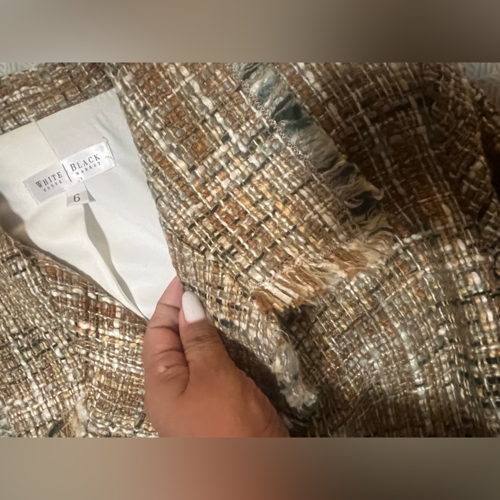 White House Black Market Brown Tweed Blazer - Picture 3 of 11